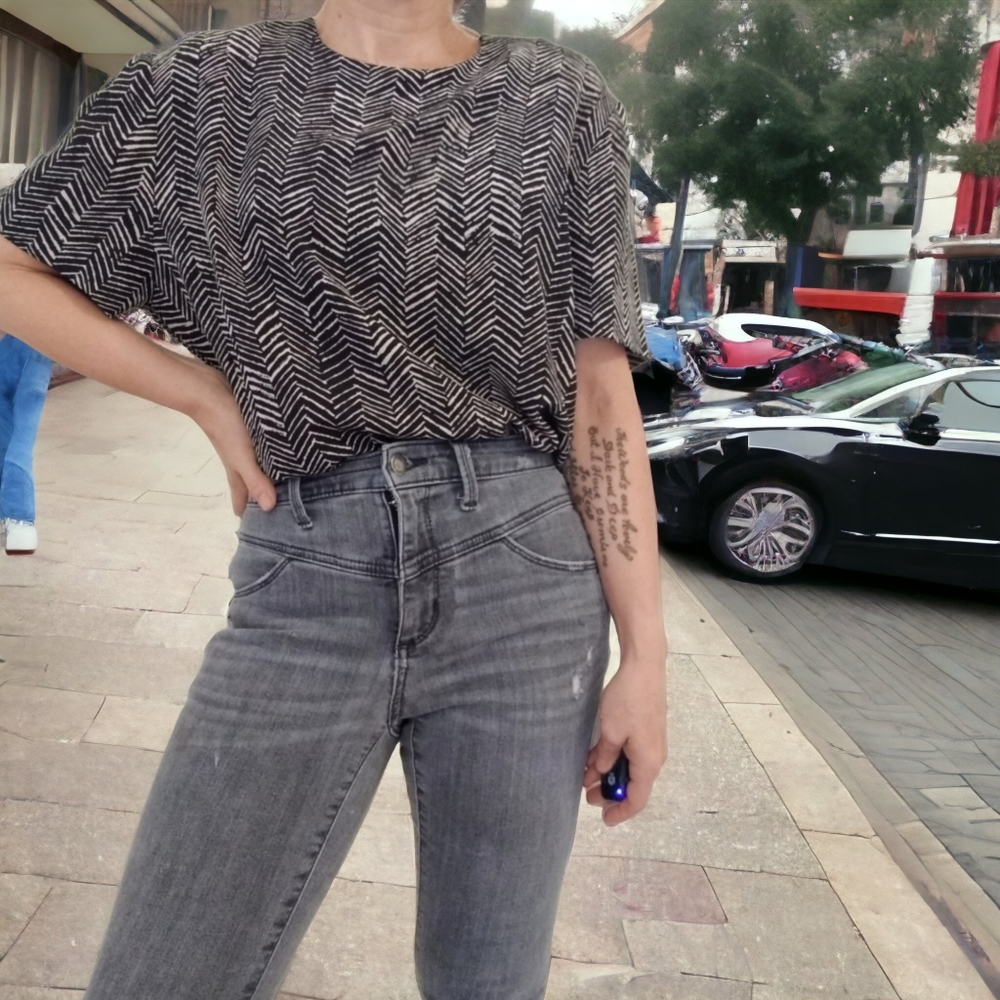 Vtg 80s Satin Top
